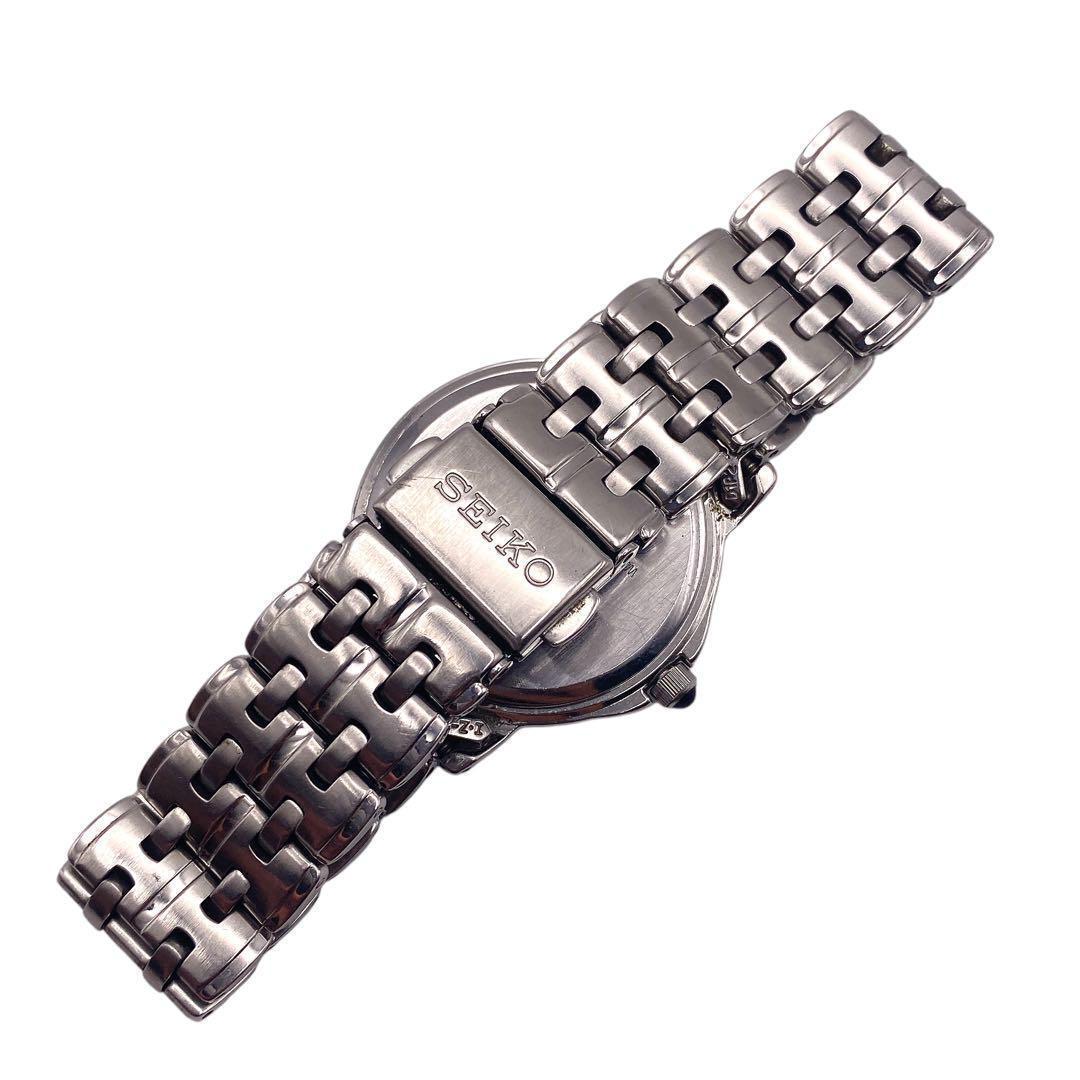 SEIKO ラウンド シルバー ローマン ネイビー メンズ腕時計 1096
