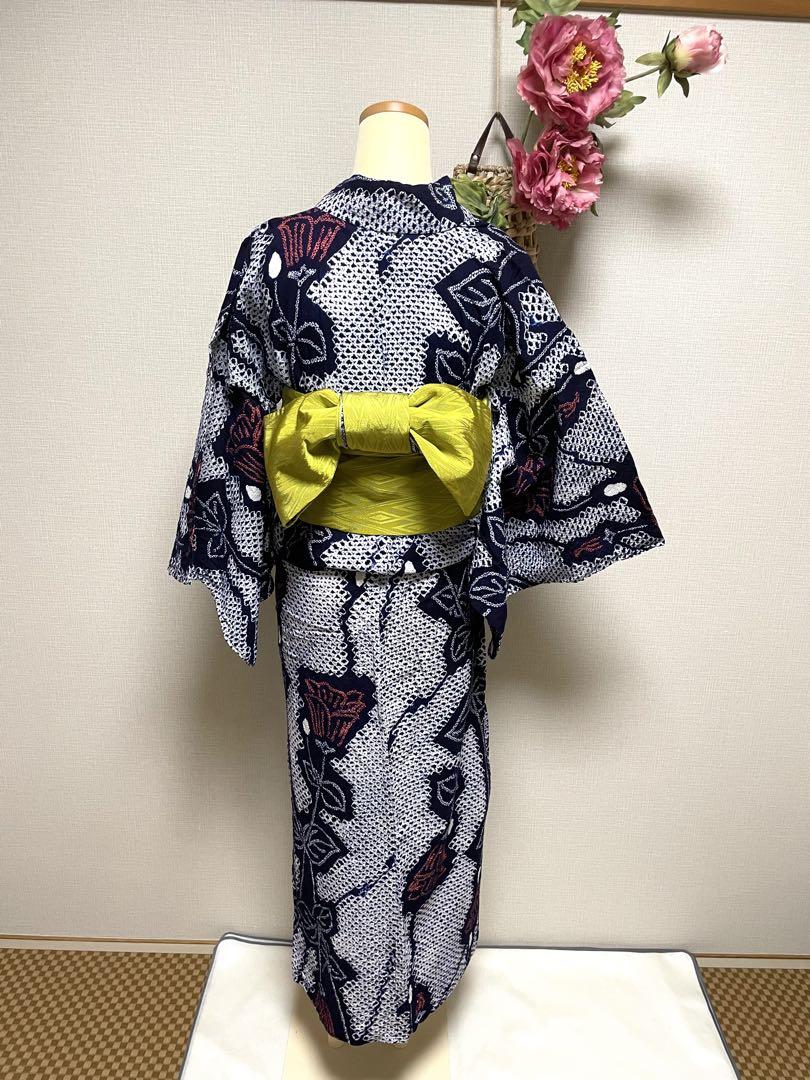 絞りの浴衣　薔薇の蕾　身丈（肩から）156㎝