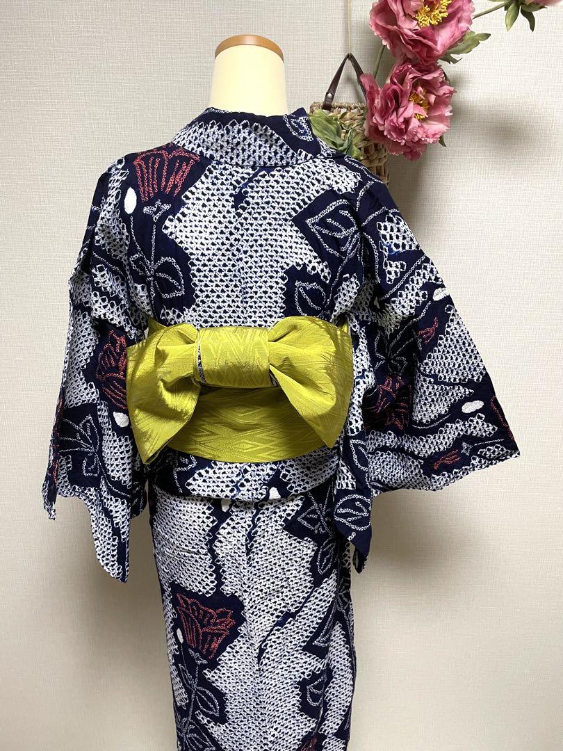 絞りの浴衣　薔薇の蕾　身丈（肩から）156㎝