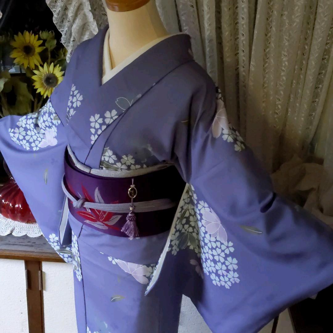 ブルー系【まとめ買い】 花艶やかに寄りて離れてはらり舞い。藤紫に白 ...