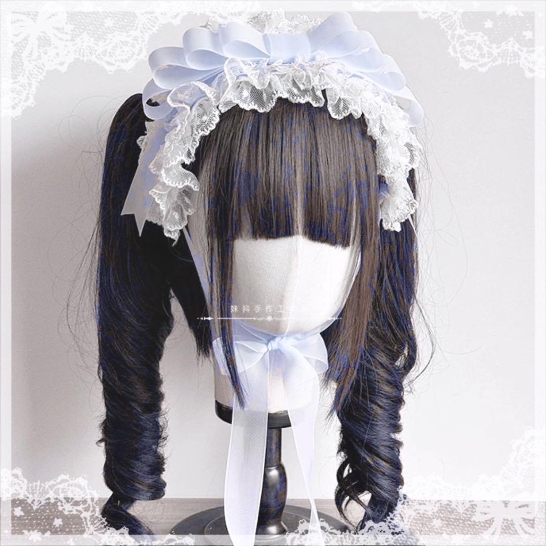 ♡ Princess tulle ribbon フリルヘッドドレス blue ♡ - メルカリ