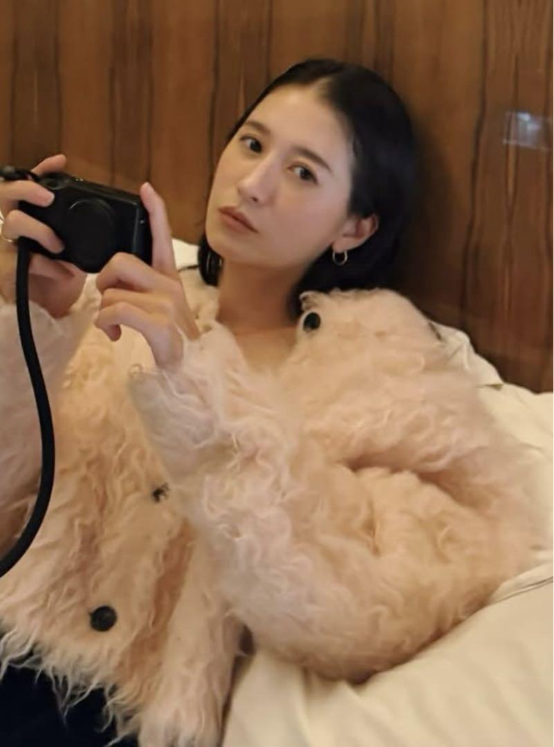 CLANE SHAGGY SHORT KNIT CARDIGAN ピンク