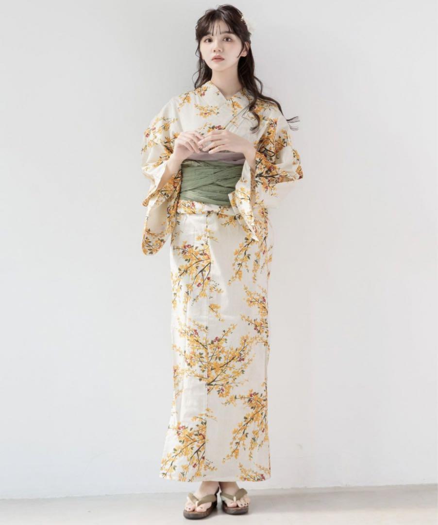 【新品未使用】Dita ディータ 古典オレンジユーム 浴衣5点セット 黄色