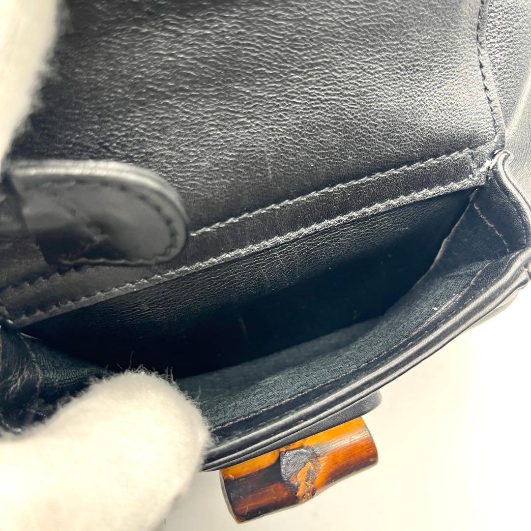 【美品】グッチ バンブー リュック レザー ターンロック ブラック