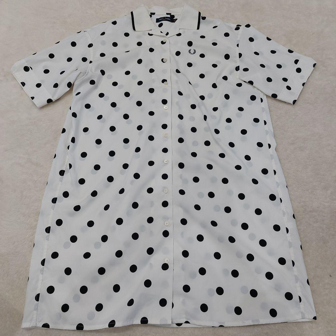 fred perry ドット　水玉　ポロシャツ　ワンピース　オーバーサイズシャツ