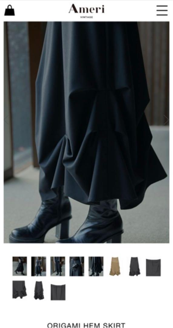 Ameri vintage origami hem skirt アメリ オリガミ レディース