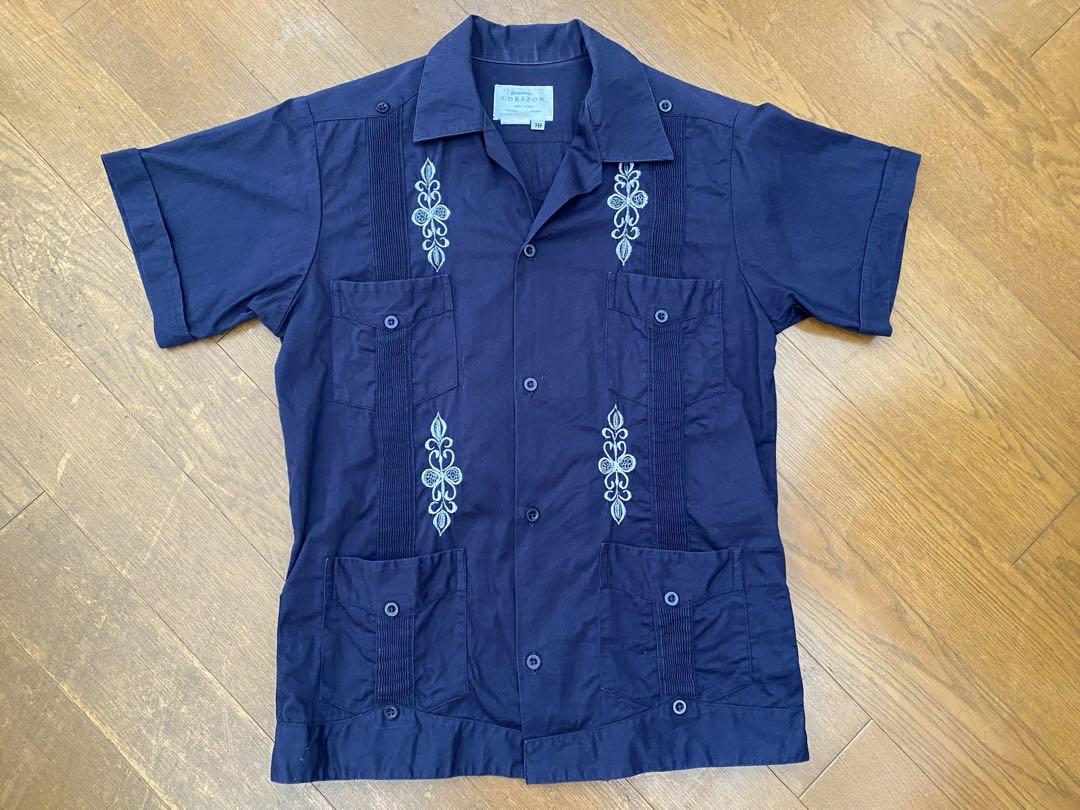 BEAMS シャツ　ネイビートップス