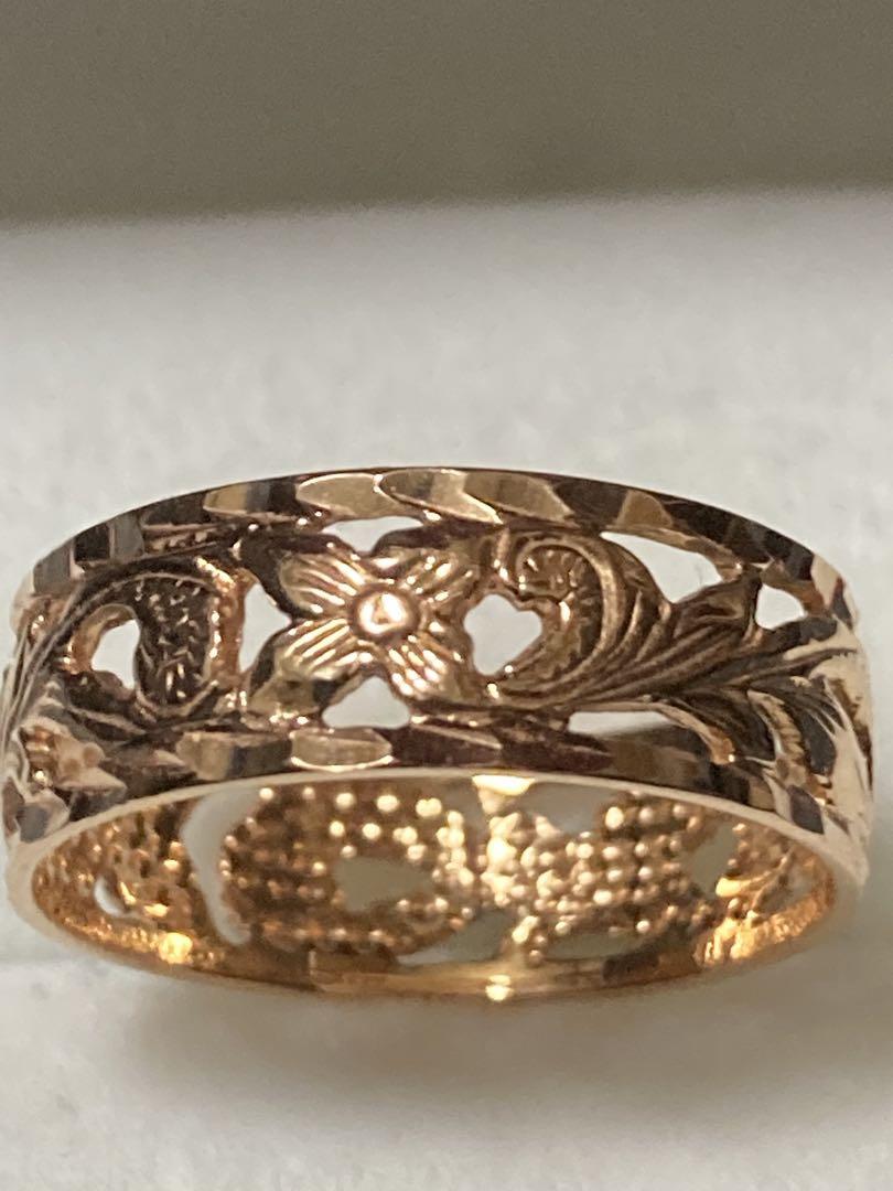 週末お値下げ　14K リング　ハワイアンジュエリー　レイピカケ　K14