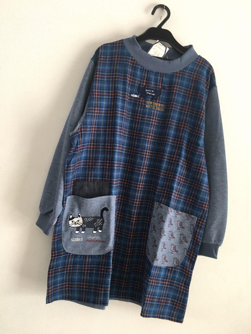 新品　割烹着　保育士　先生　ネコ　ねこ　猫　キャラクター　人気　かわいい