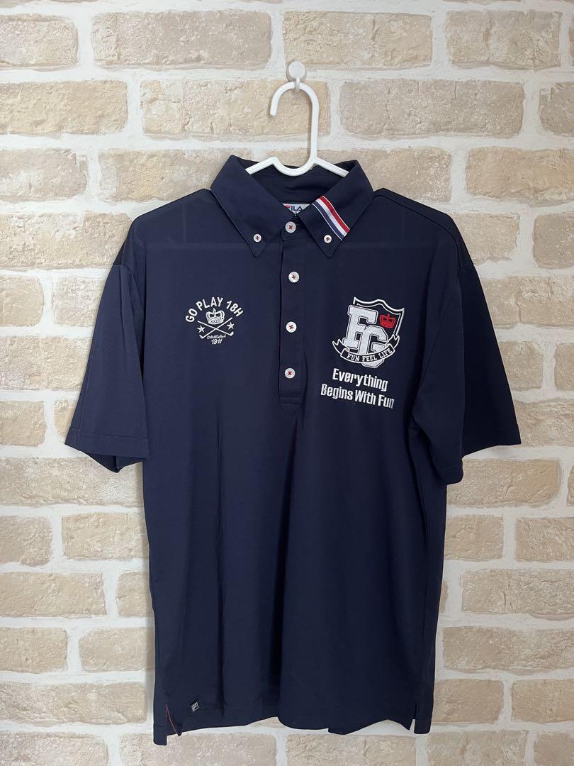 5525 golf ネイビー ポロシャツ Mサイズ FILA GOLF ネイビー ポロシャツ - メルカリ