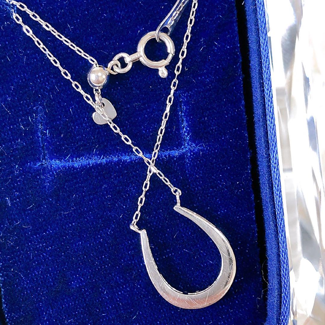 PT900 ホースシュー ネックレス 0.20ct プラチナダイヤモンド