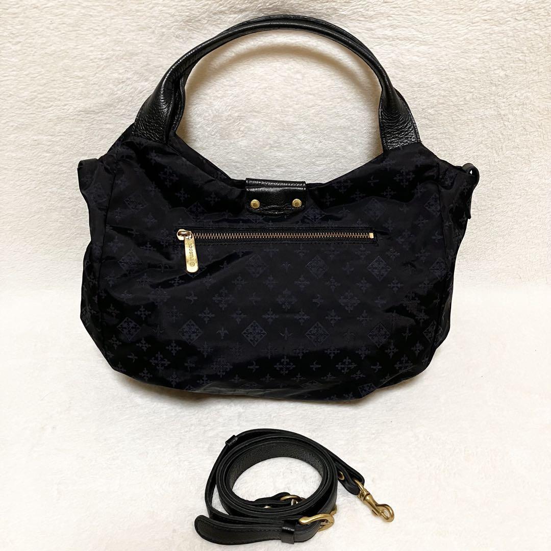 russet ショルダーバッグ 2way ネイビー ナイロン/ レザー