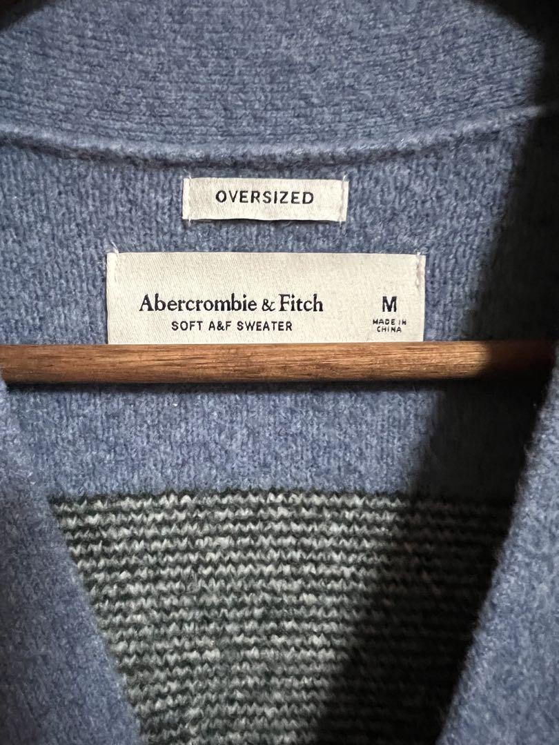 【Abercrombie&Fitch】カーディガン ホワイト ブルー 柄