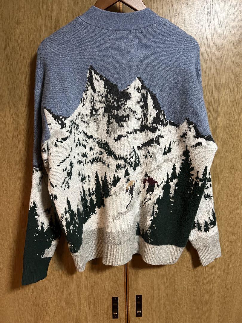 【Abercrombie&Fitch】カーディガン ホワイト ブルー 柄