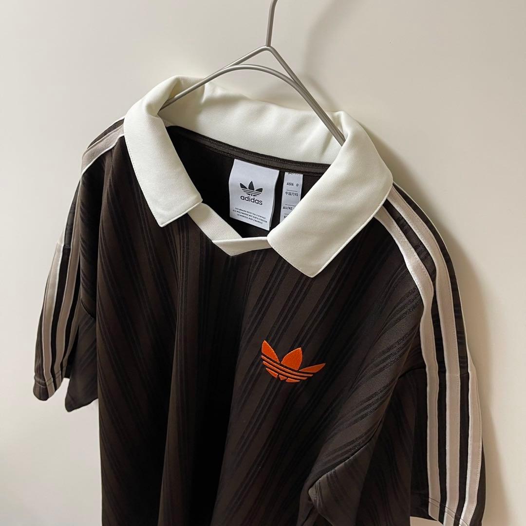新品L】アディダス　フットボールジャージ Tシャツ 半袖　ブラウン⭐️当日発送