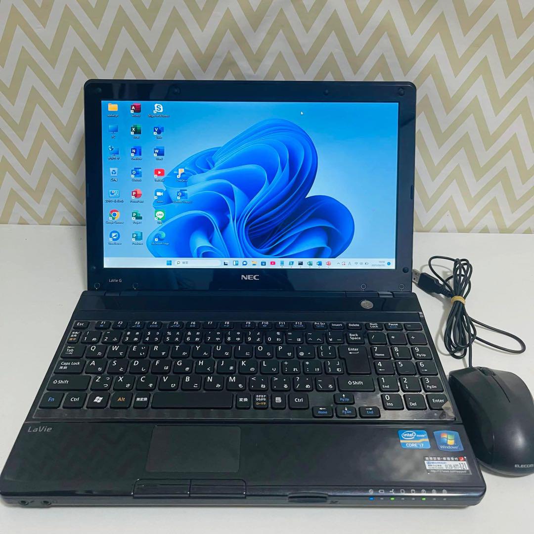 T344 NECノートパソコンi7メモリ8G高速SSDサクサクWindows11