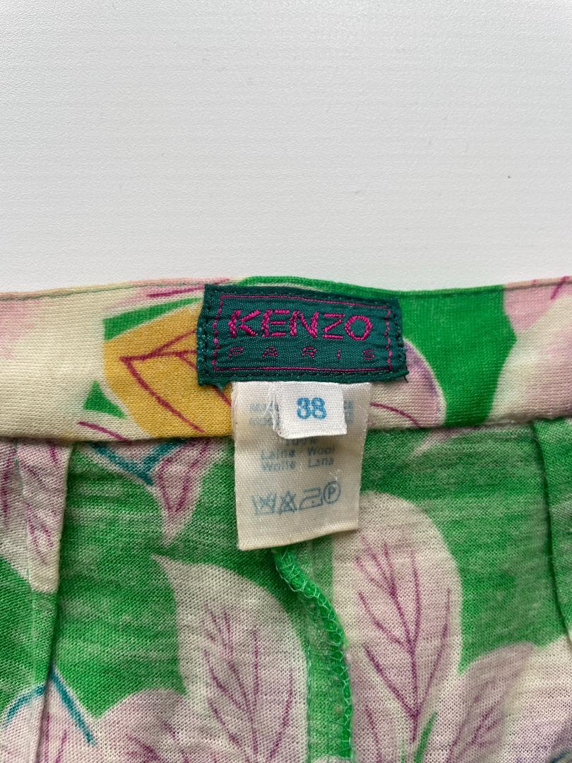 KENZO ヴィンテージサルエルパンツ 花柄 ピンク系 100%コットン jh-zbon5-01.jpg