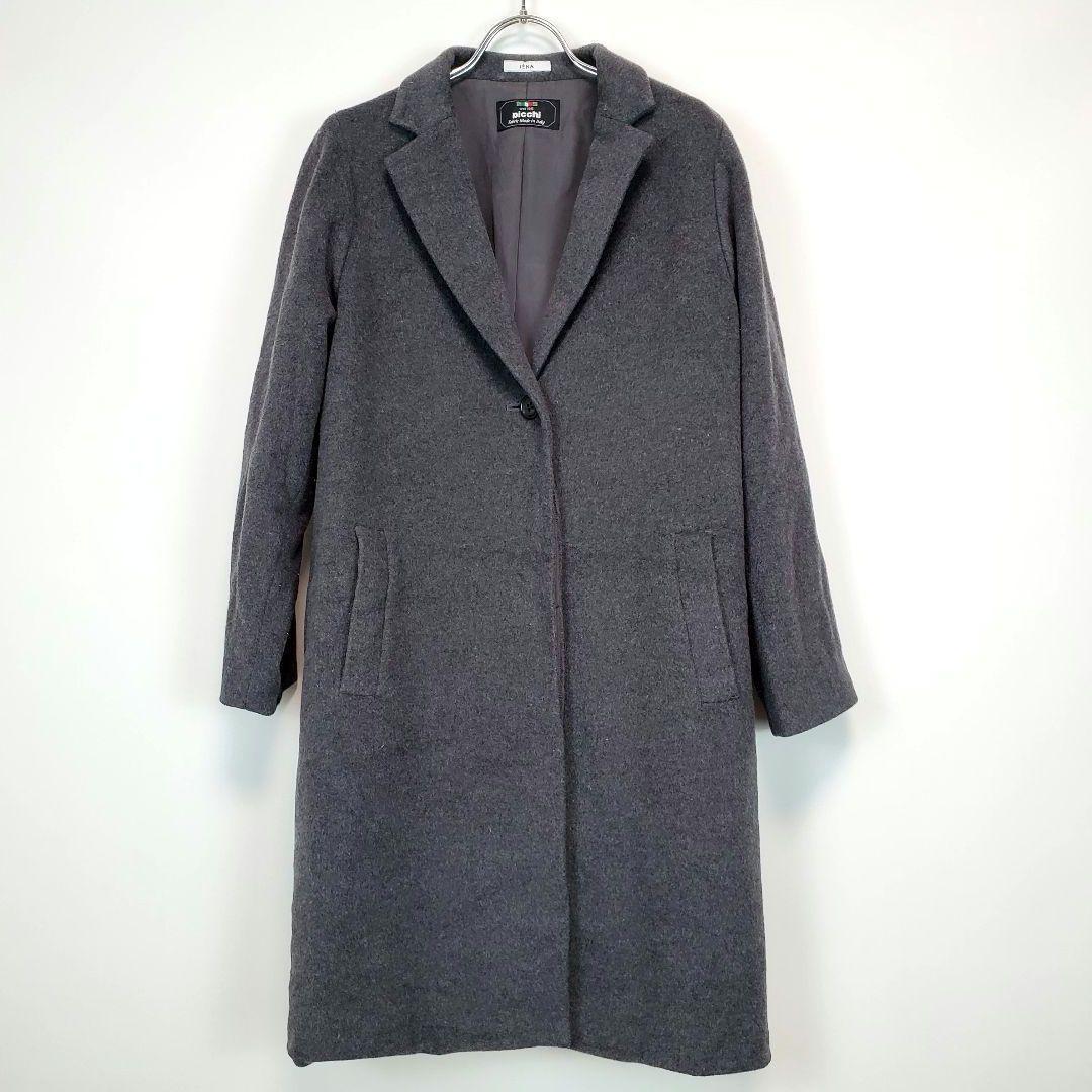 新着商品 イエナINAレディース36サイズグレーロングコートカシミア混