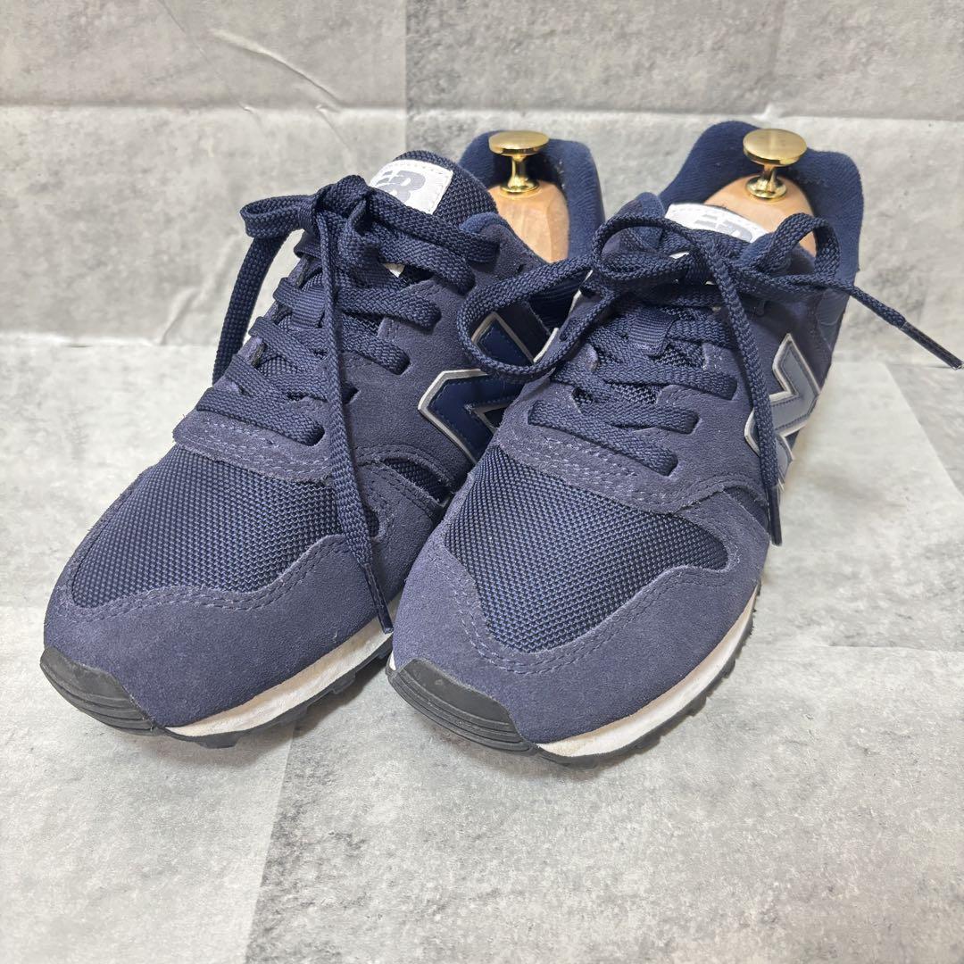 美品New Balance ニューバランス373 ネイビー スニーカー 24.5