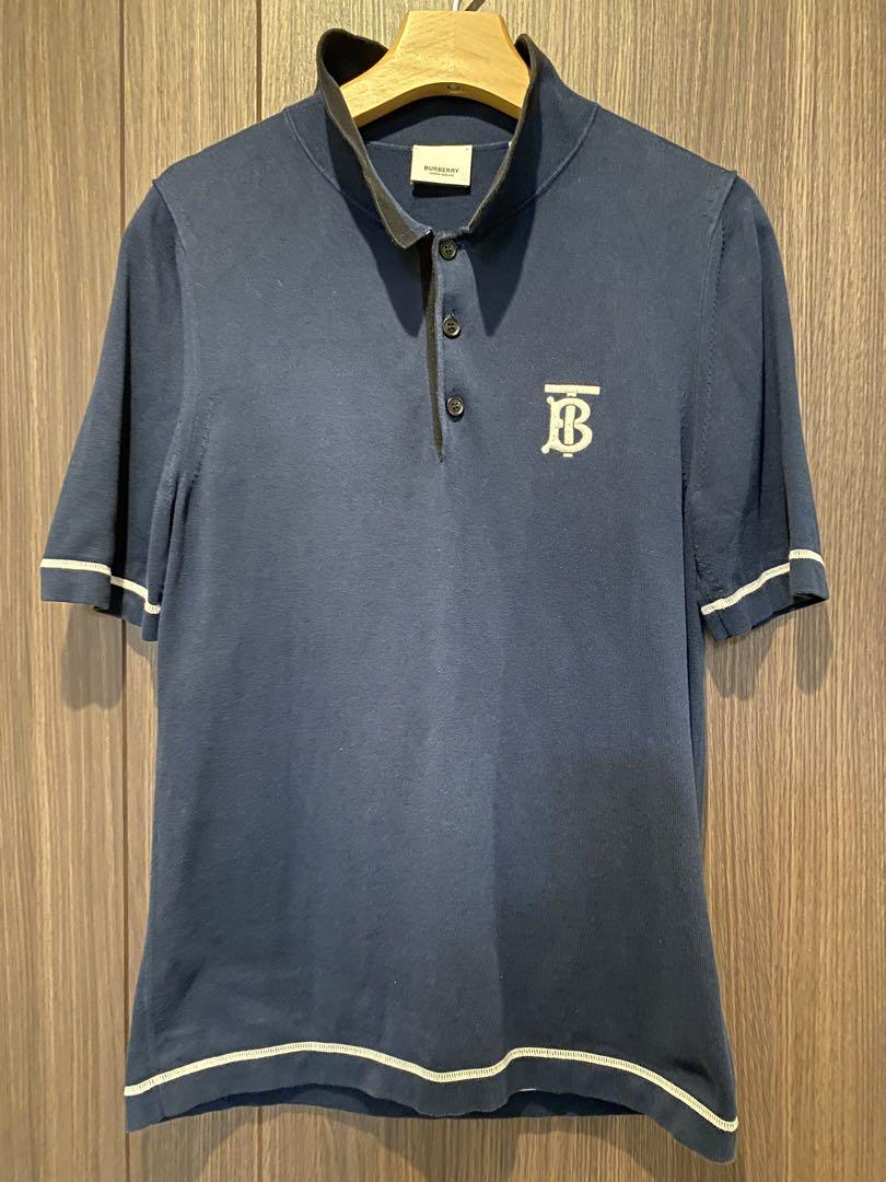 有名ブランド Burberry 美品 モノグラム ポロシャツ ネイビー トップス