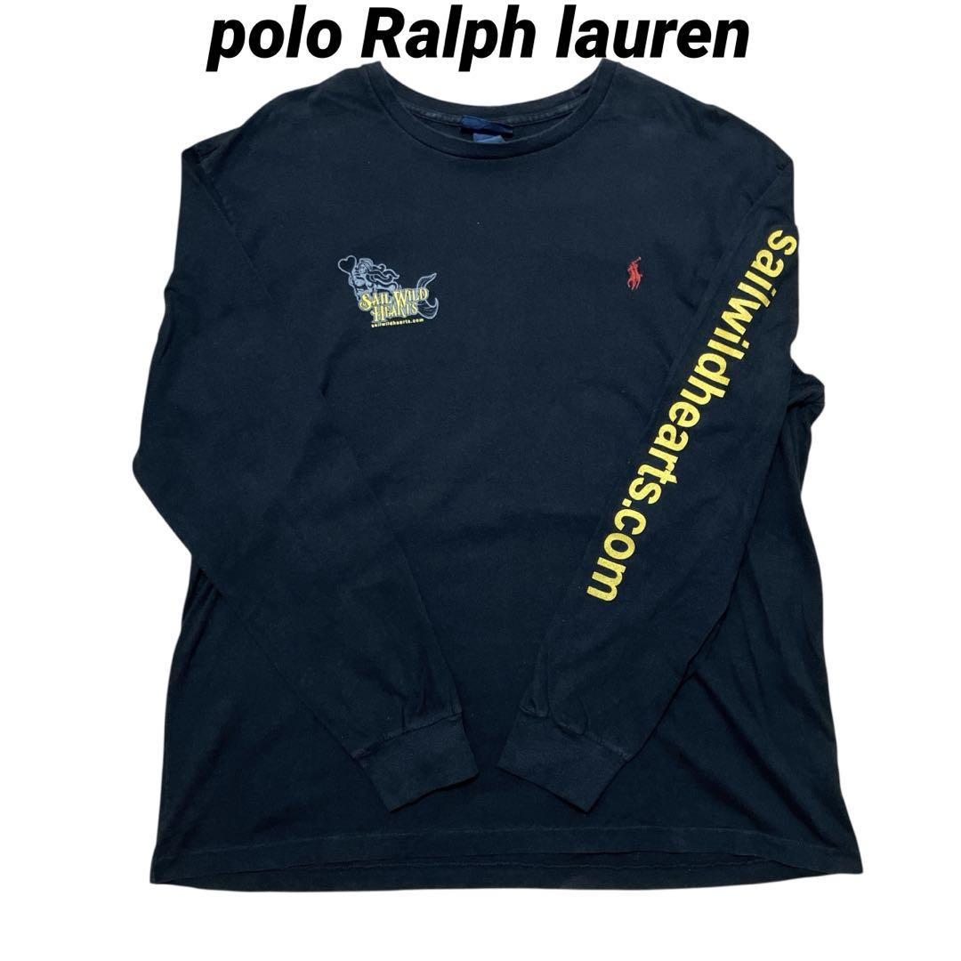 ●古着 ポロラルフローレン SAILWINDコラボヴィンテージロングTシャツ 黒