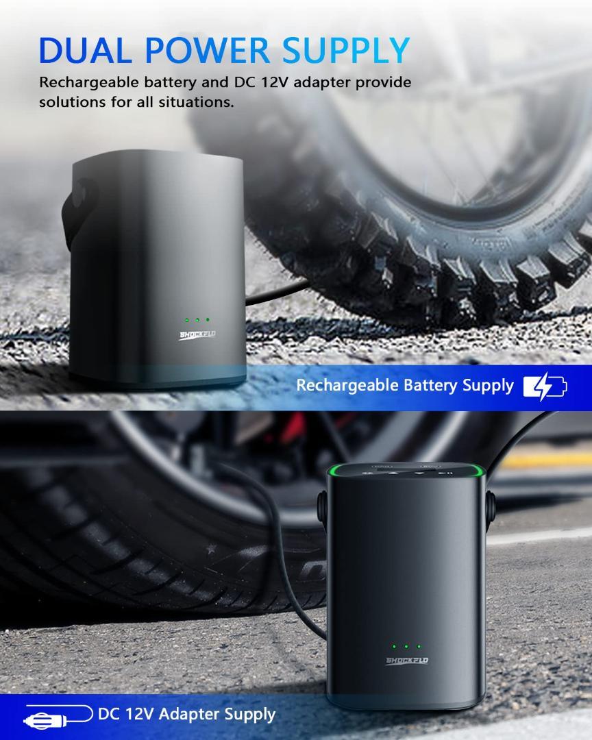 最大150PSI エアコンプレッサー 4500mAh 電動エアポンプ 充電式