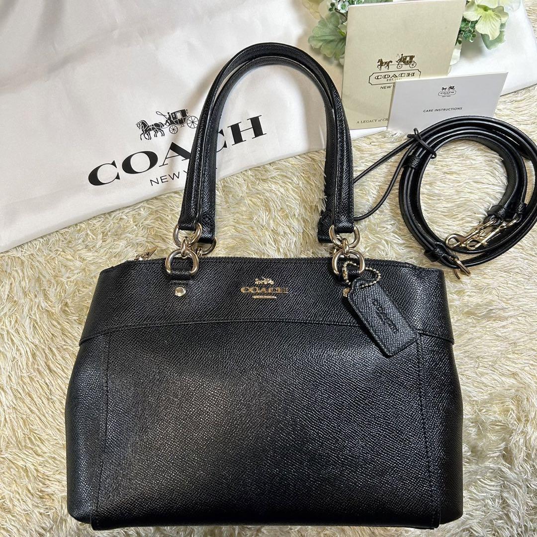 【極美品】コーチ 25395 2way ショルダーバック レザー 黒 肩掛け