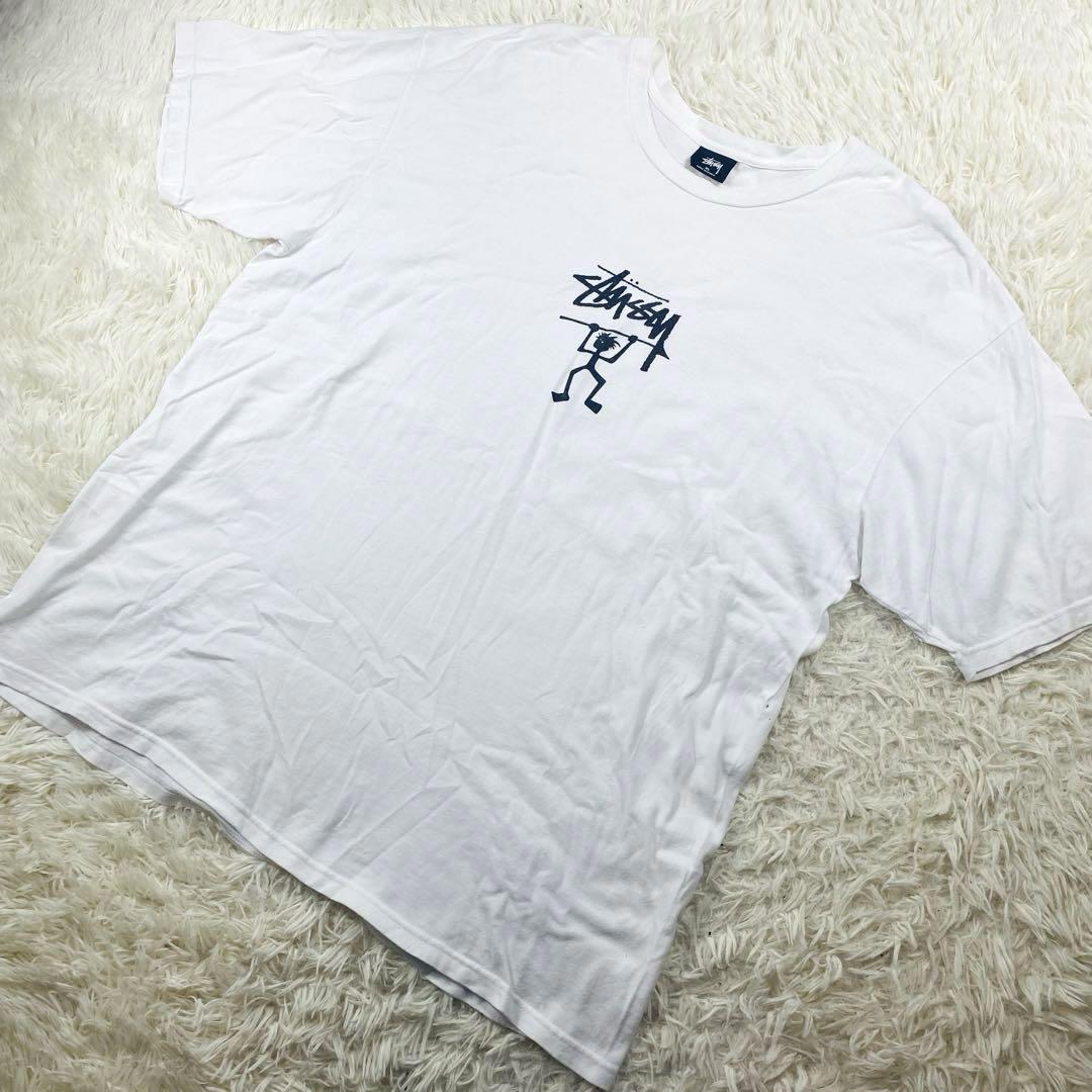 stussy シャドーマン XLサイズ ホワイト Tシャツ ロゴ 大きいサイズ