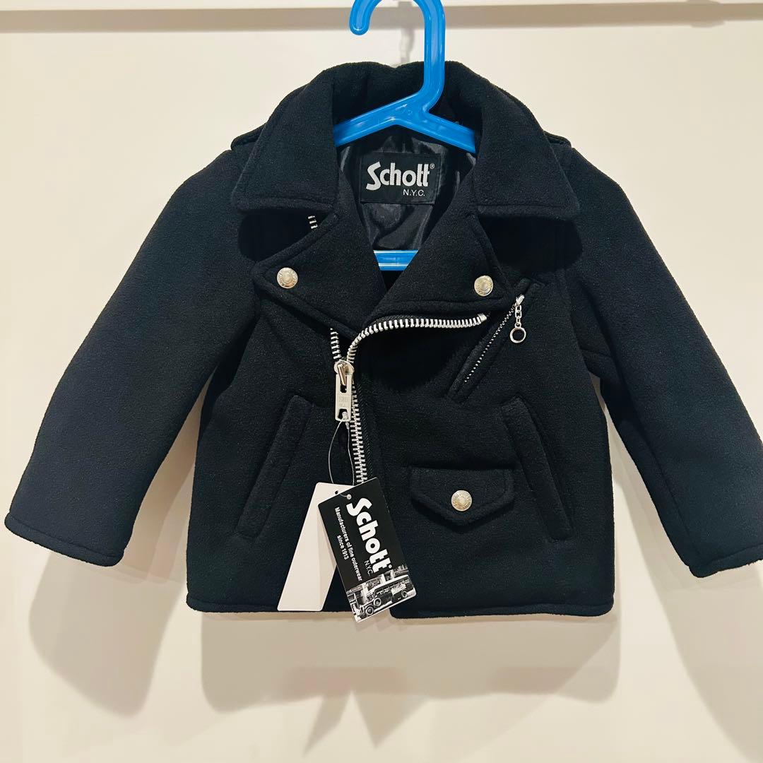 子ども服 サイズ90 SCHOTT ショット ライダース 黒色90cm・SCHOTT
