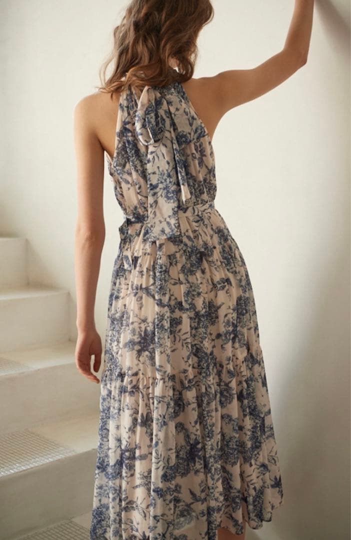 【✨極美品✨】Estella.K◎Lulani Dress リネンワンピース 黒 エステラケー】Lulani Dress 麻 ロングワンピース ティアード 黒