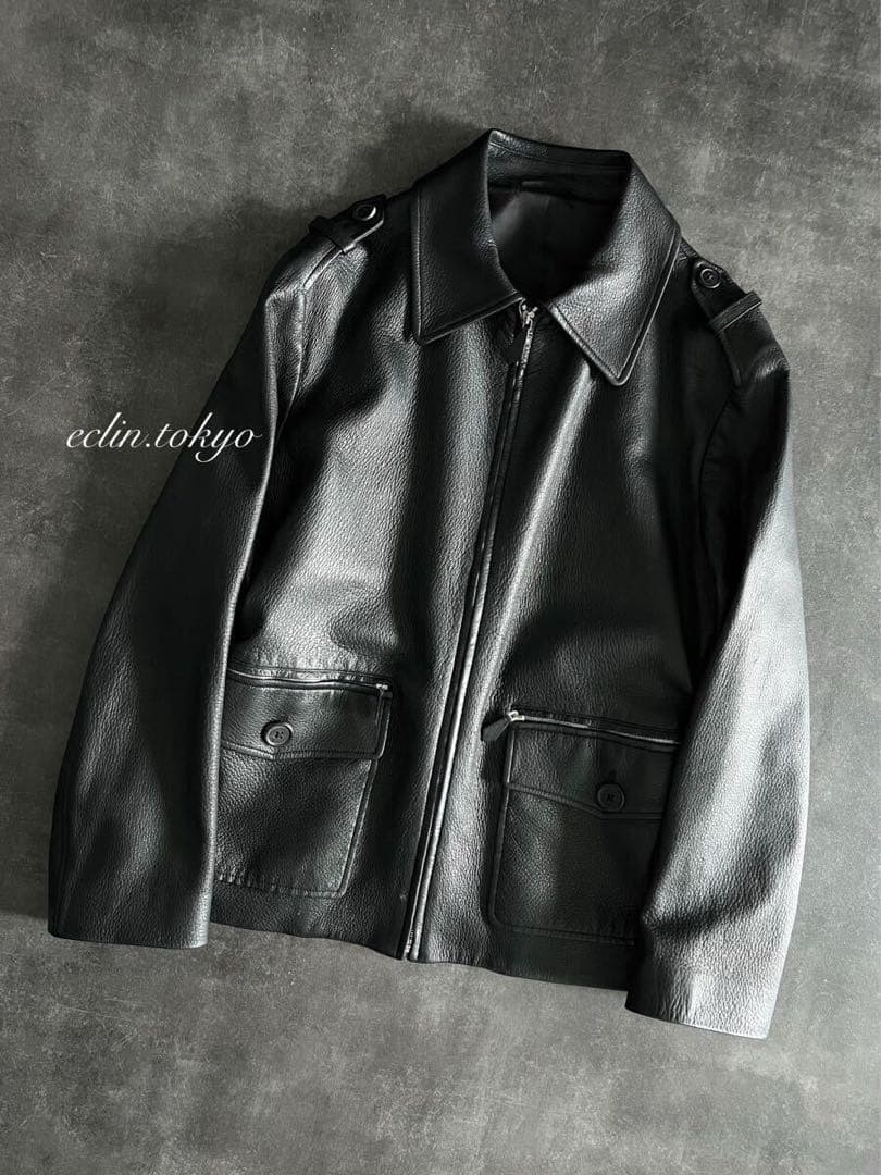 HERMES 《最高級ディアスキン》フライト ジャケット ライダース E4569 HERMES 《最高級ディアスキン》フライト ジャケット ライダース E4569