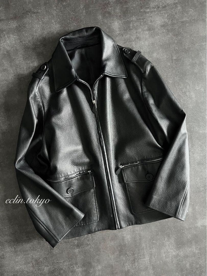 HERMES 《最高級ディアスキン》フライト ジャケット ライダース E4569 HERMES 《最高級ディアスキン》フライト ジャケット ライダース E4569