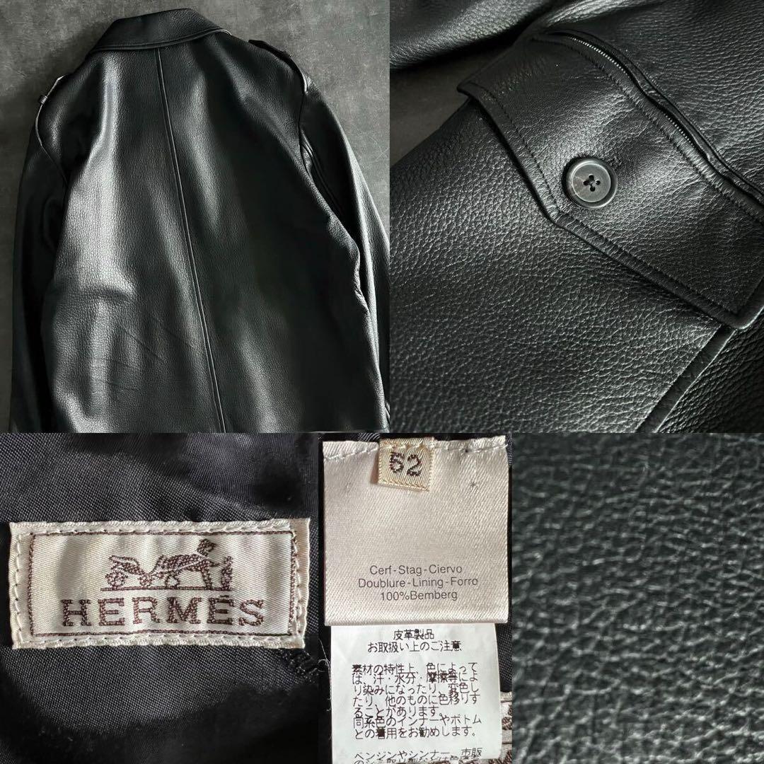 HERMES 《最高級ディアスキン》フライト ジャケット ライダース E4569 HERMES 《最高級ディアスキン》フライト ジャケット ライダース E4569