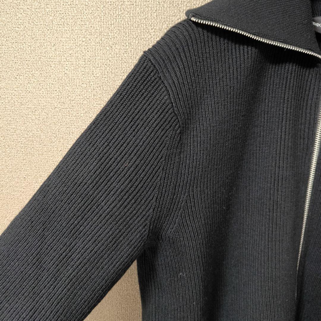 極美品【エンポリオアルマーニ】ドライバーズニット XL 黒 ダブルジップ