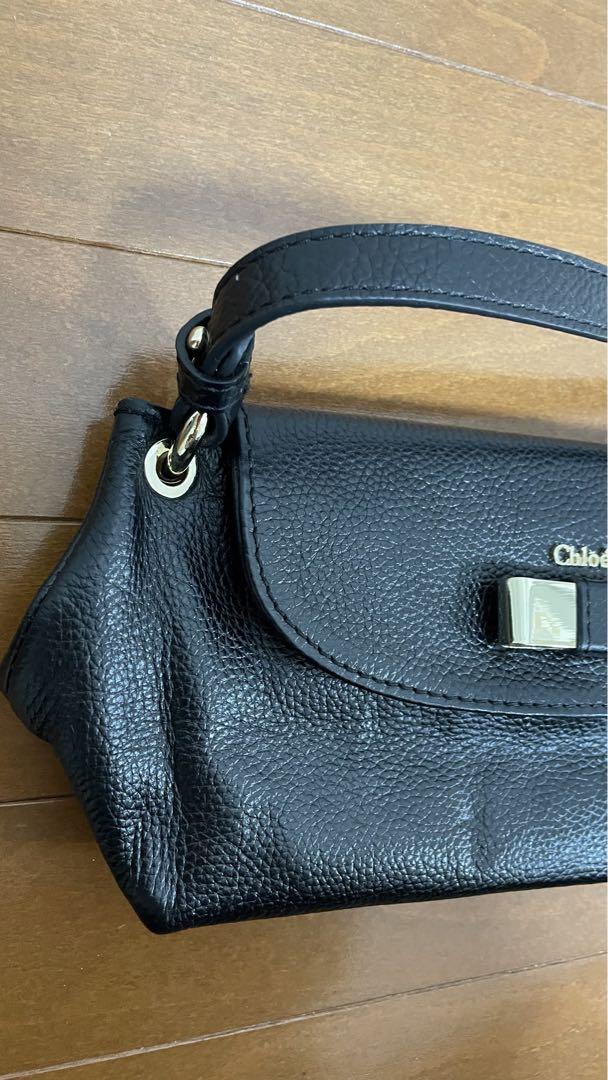 【美品】クロエ Chloe リリー ハンドバッグ ブラック レザー