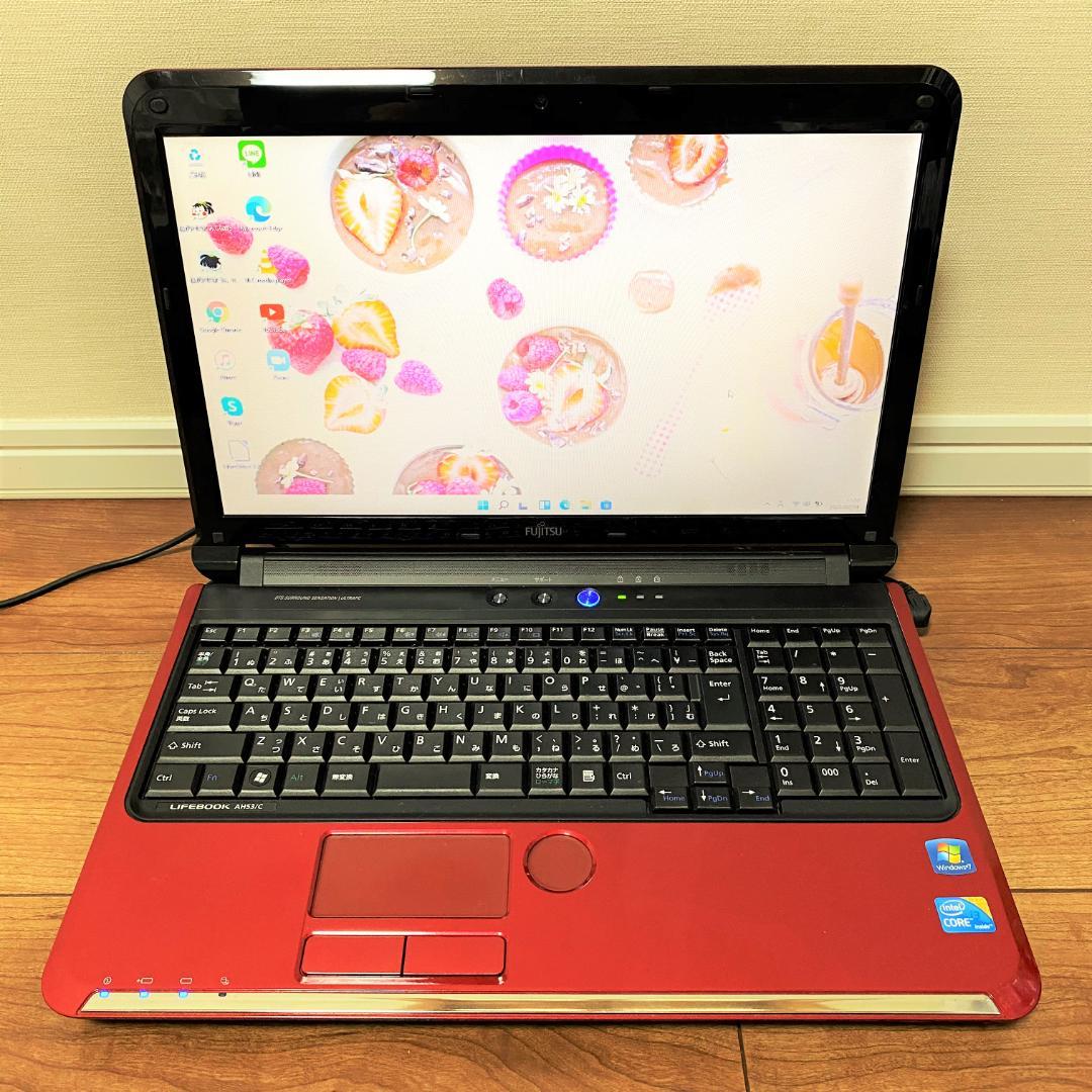 激安正規 富士通 ノートPC Office 編集できます! 人気の赤 - ノートPC