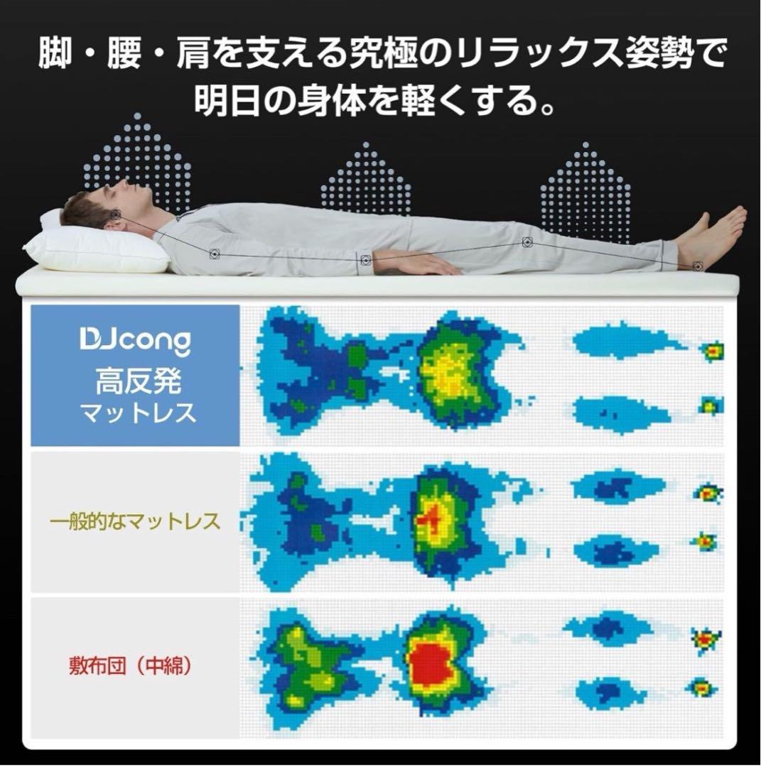 敷布団 ダブル 高反発マットレス 硬め 180N 厚さ5cm 高反発 3個