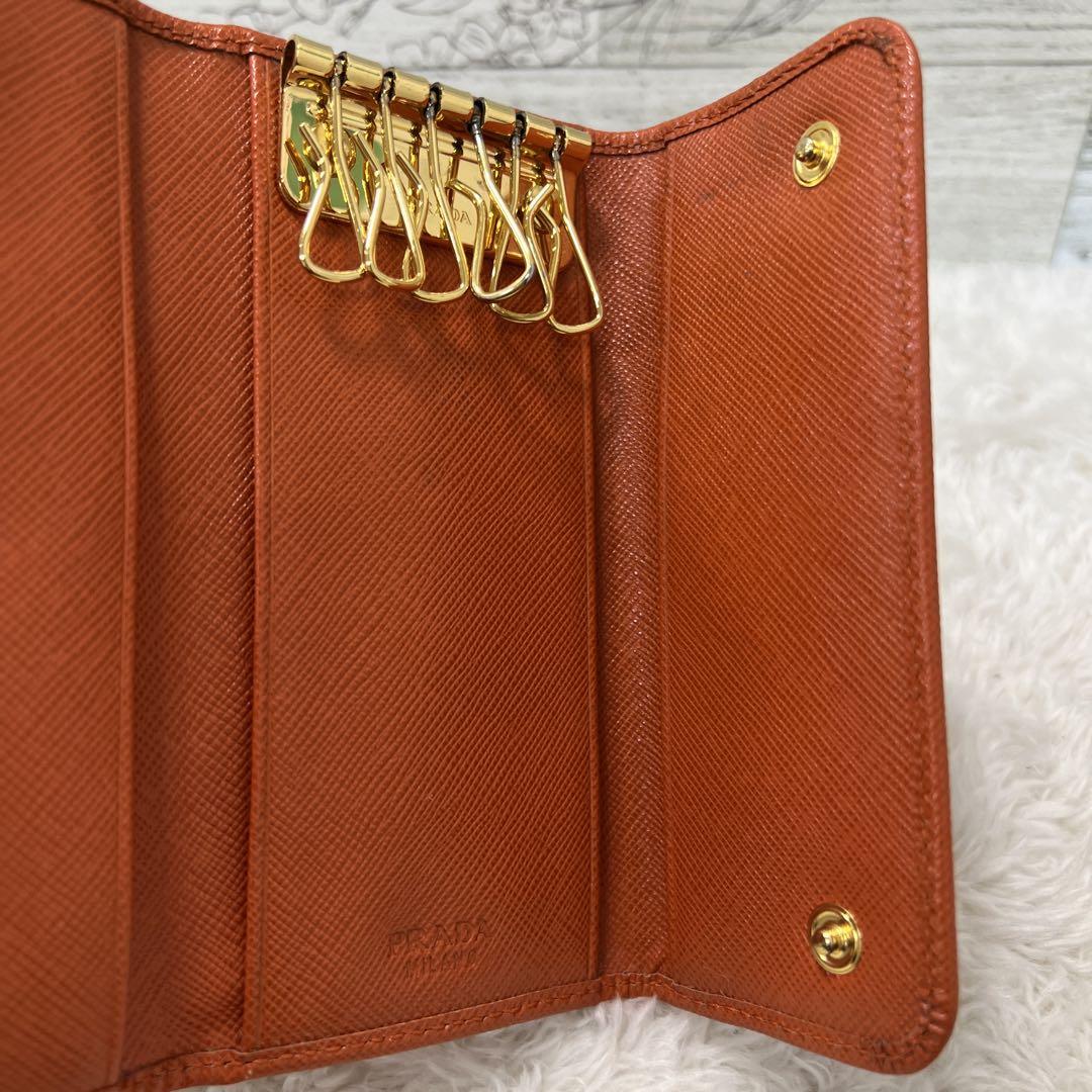 PRADA プラダ サフィアーノ キーケース レザー 7連 - メルカリ m88185461932 8