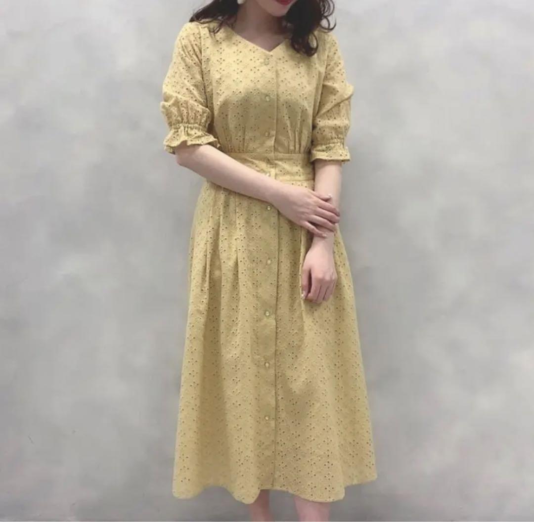 OLIVE des OLIVE 刺繍レースVネックワンピース - メルカリ