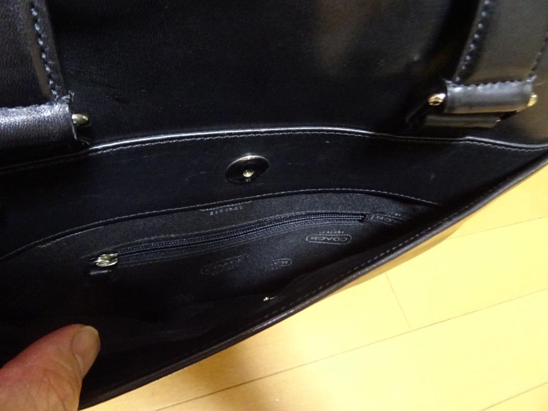 美品COACHコーチ2Wayレザービジネスバッグブラック黒N-E04S-5754