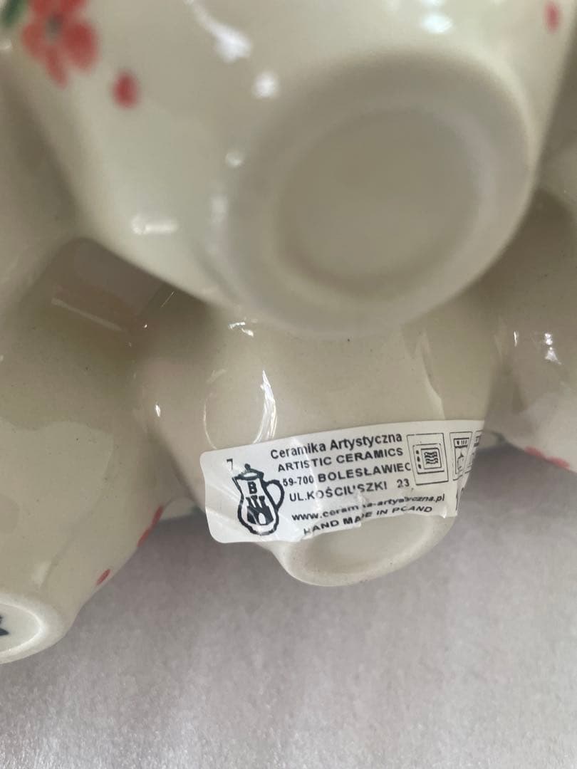 花柄陶器製エッグホルダー 10個用 花柄陶器製エッグホルダー 10個用