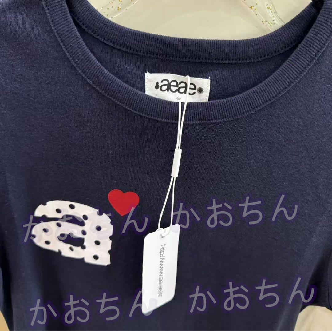 AEAE ネイビー ハート ドットロゴ Tシャツ 新品 - メルカリ
