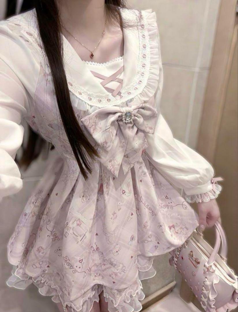 リズリサ　LIZLISA セットアップ　sewing bear柄