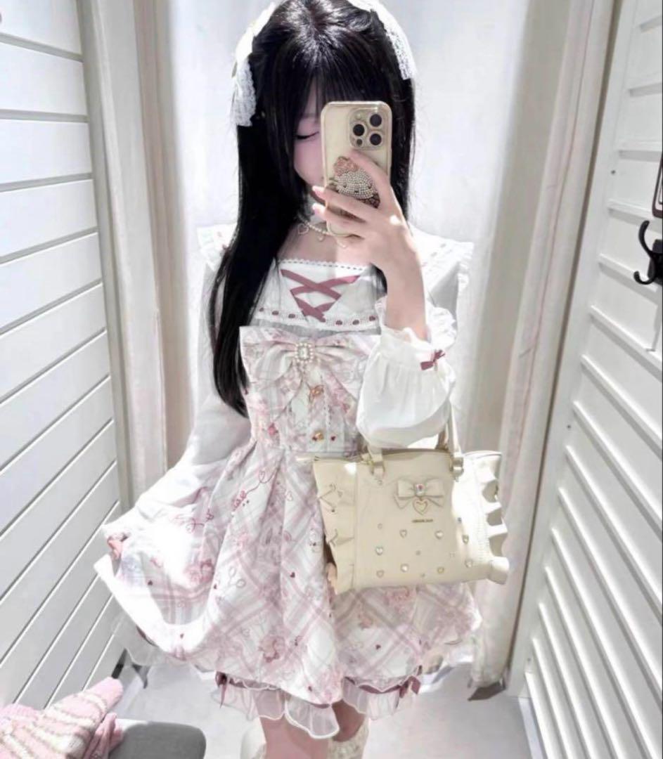 リズリサ　LIZLISA セットアップ　sewing bear柄