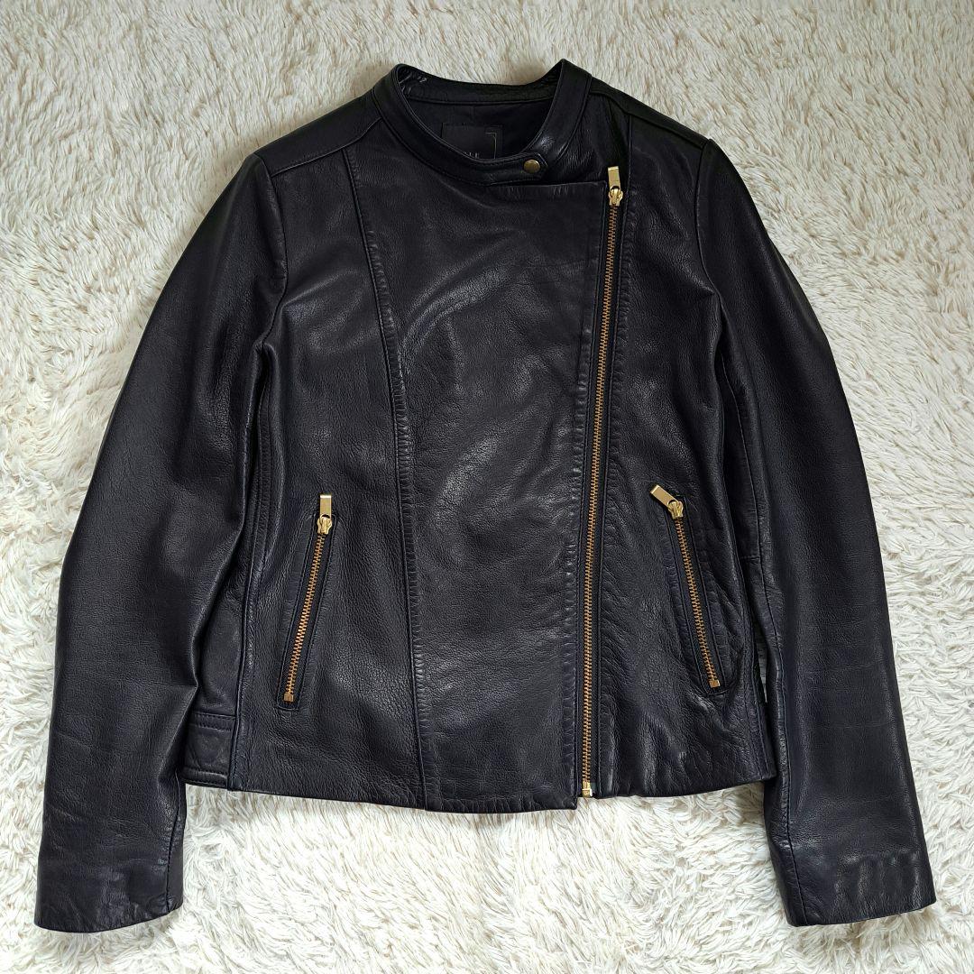 NOBLE 定価6.4万 サイズ40 ソフトラムレザー ライダース ブルゾン 黒 NOBLE 定価6.4万 サイズ40 ソフトラムレザー ライダース