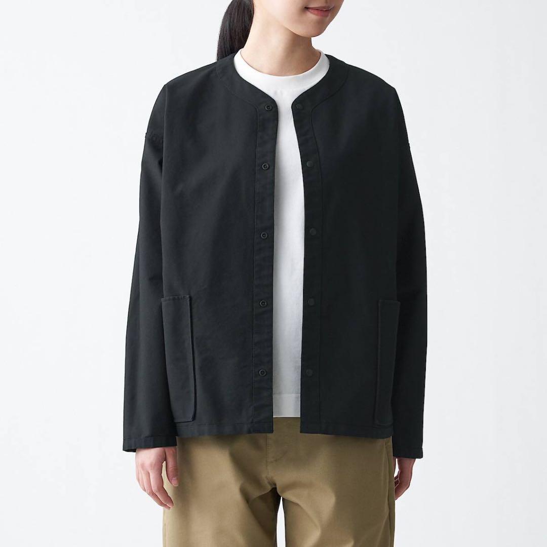MUJI Labo 太番手洗いざらしオックスリバーシブルシャツ　男女兼用S-M黒