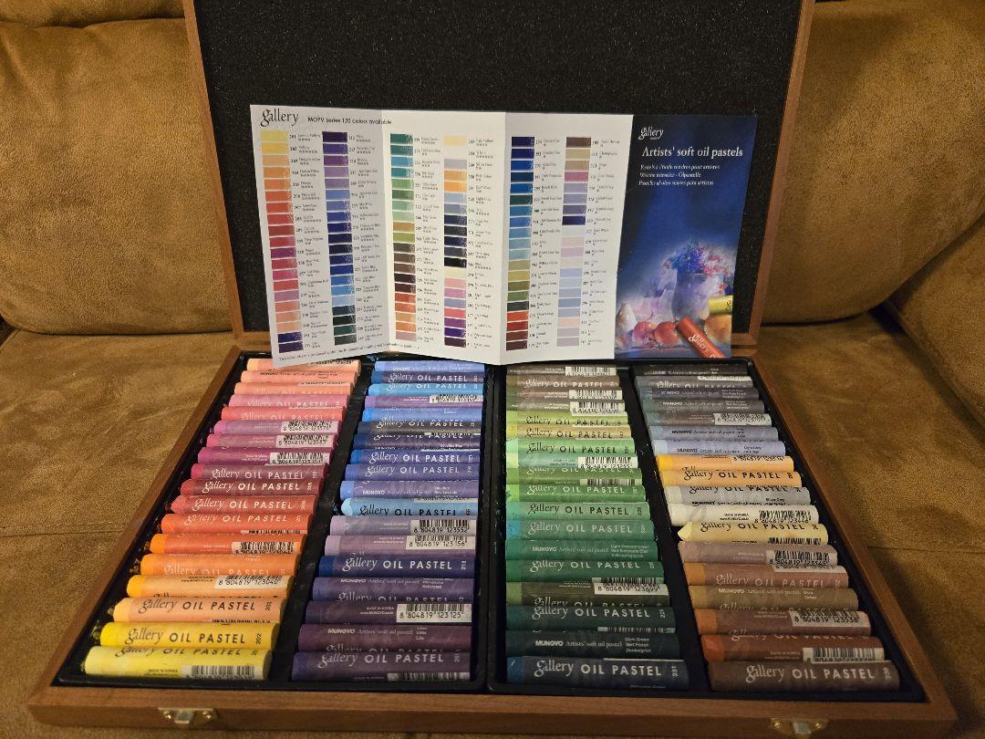 【美品】Gallery オイルパステル 72色セット 木製ケース入り