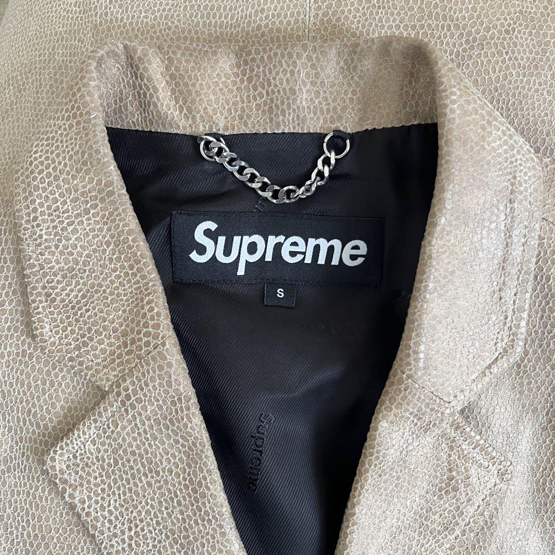 ジャケット・アウター Supreme 16SS Leather Snakeskin Car Coat