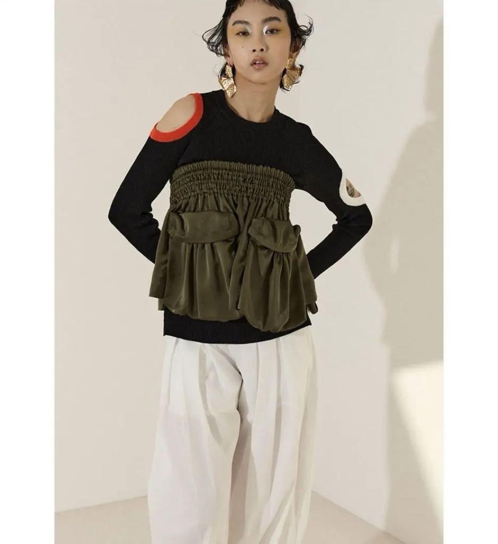OMMO⭐︎GATHER POCKET BARE TOPギャザーポケットベアトップ