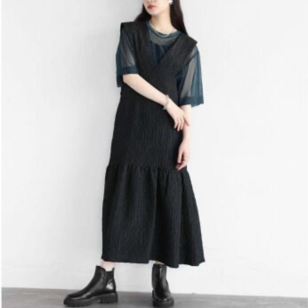 美品✨RADIATE ふくれジャガードジャンパースカート　ブラック